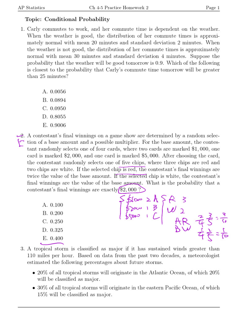 Ap3 Homework 2 | PDF | Probability And Statistics