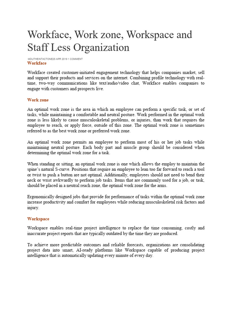 Workface, Workspace and Virtual Organization | PDF | Economies | Business