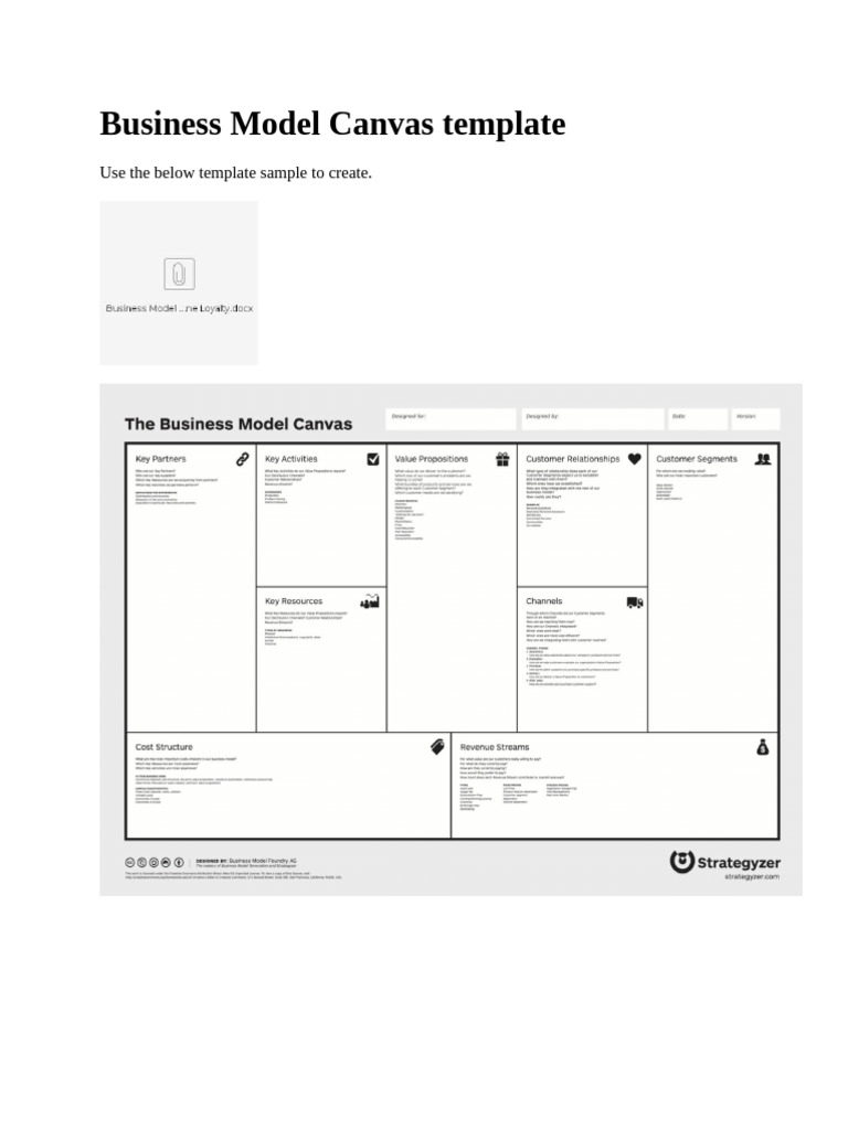 Business Model Canvas Template | PDF