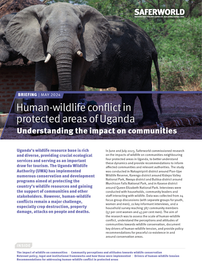 Human Wildlife Conflict in Uganda | PDF | Poaching | Crime & Violence