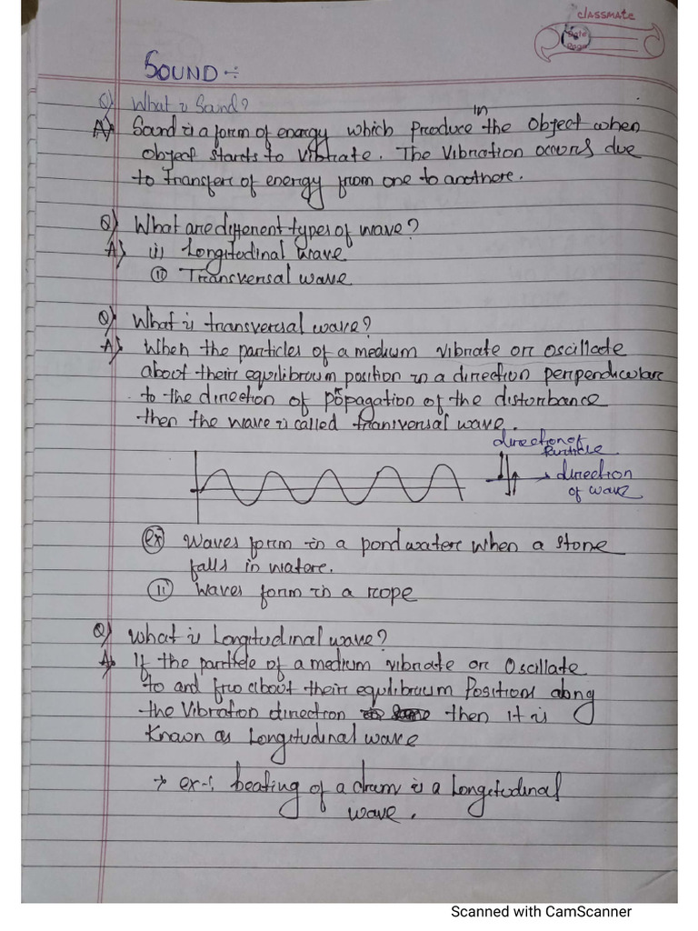 Sound Chapter Notes Class Ix | PDF