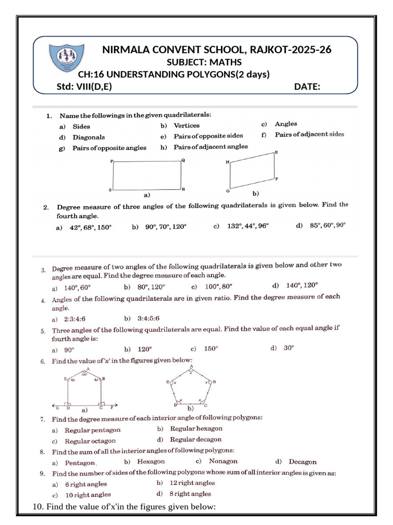 Class 8 D, e Understanding Polygons | PDF