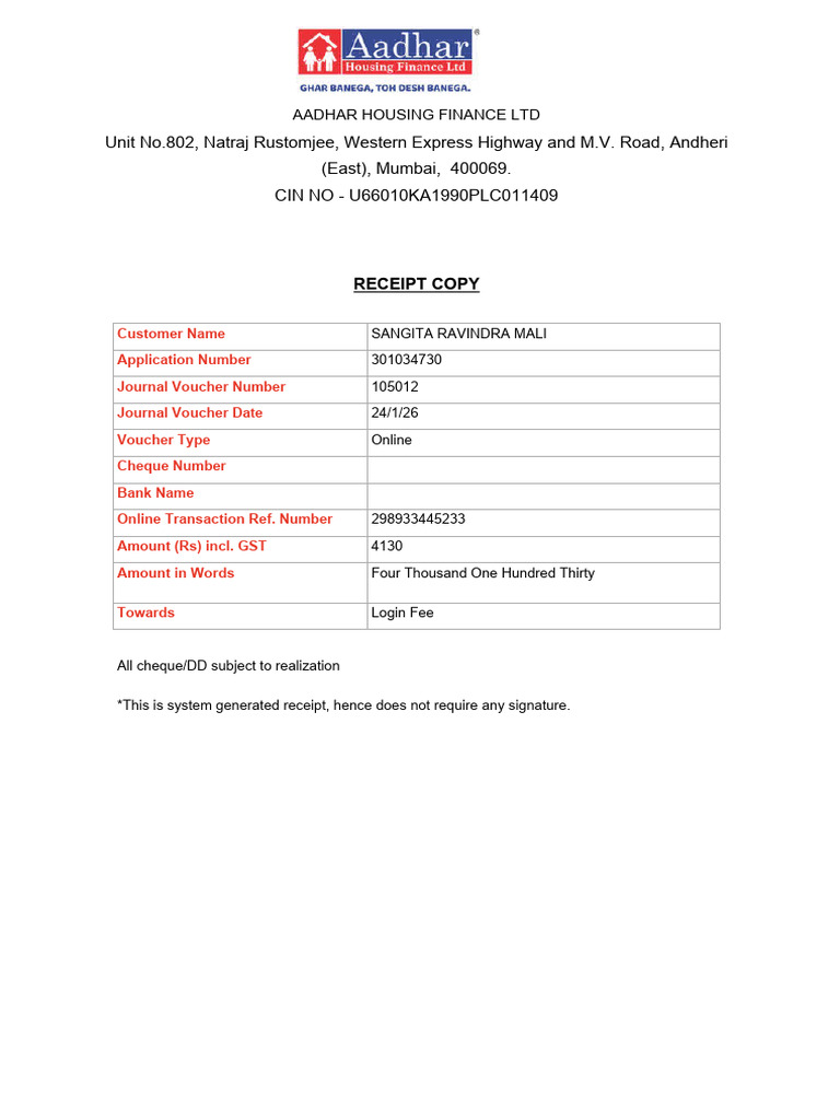 Login Fee Receipt 129526424 24012026 20 42 21 4221 | PDF