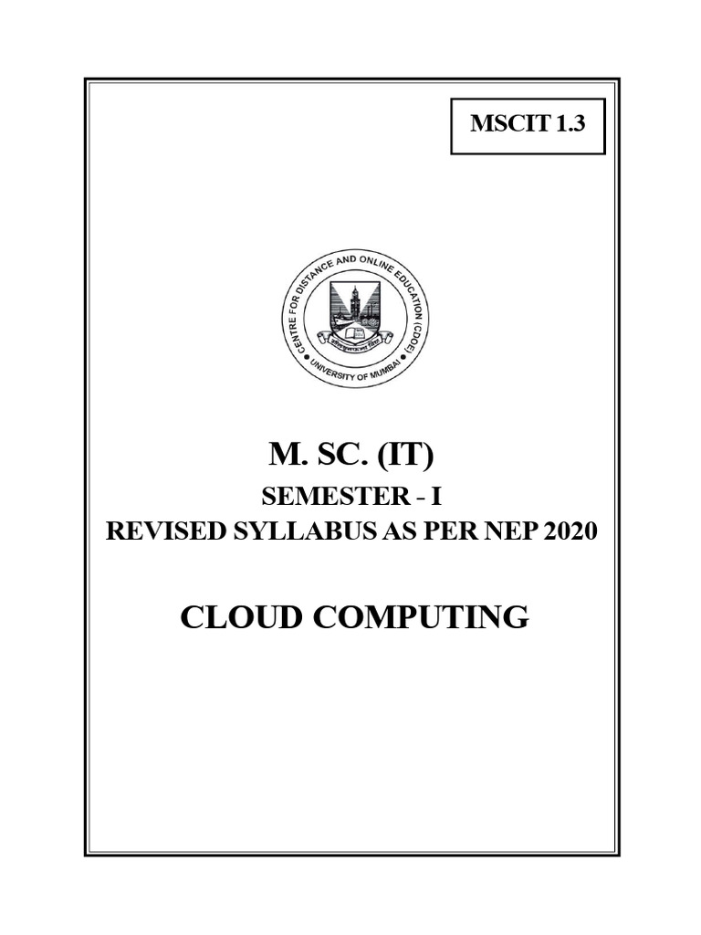 NEP-CC-MU Notes | PDF | Cloud Computing | Platform As A Service