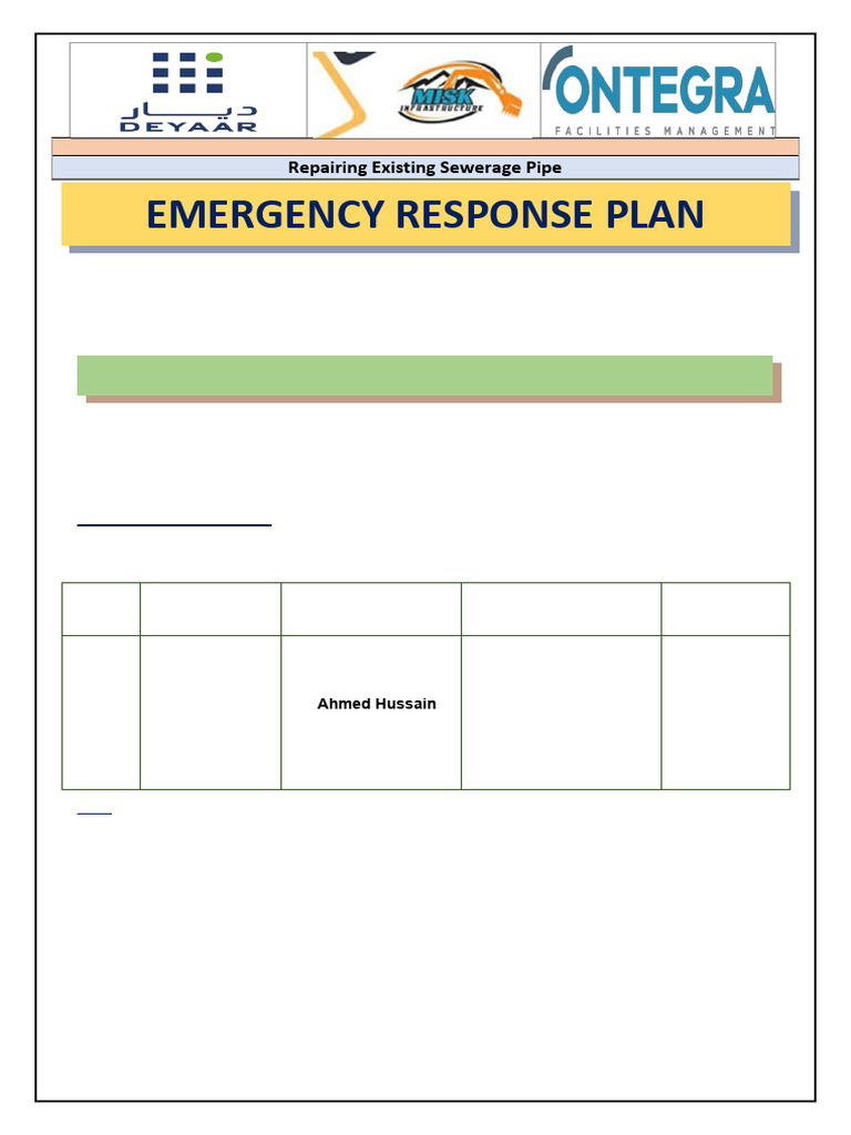 Emergency Response Repairing Existing Sewerage Pipe | PDF | Hazards ...