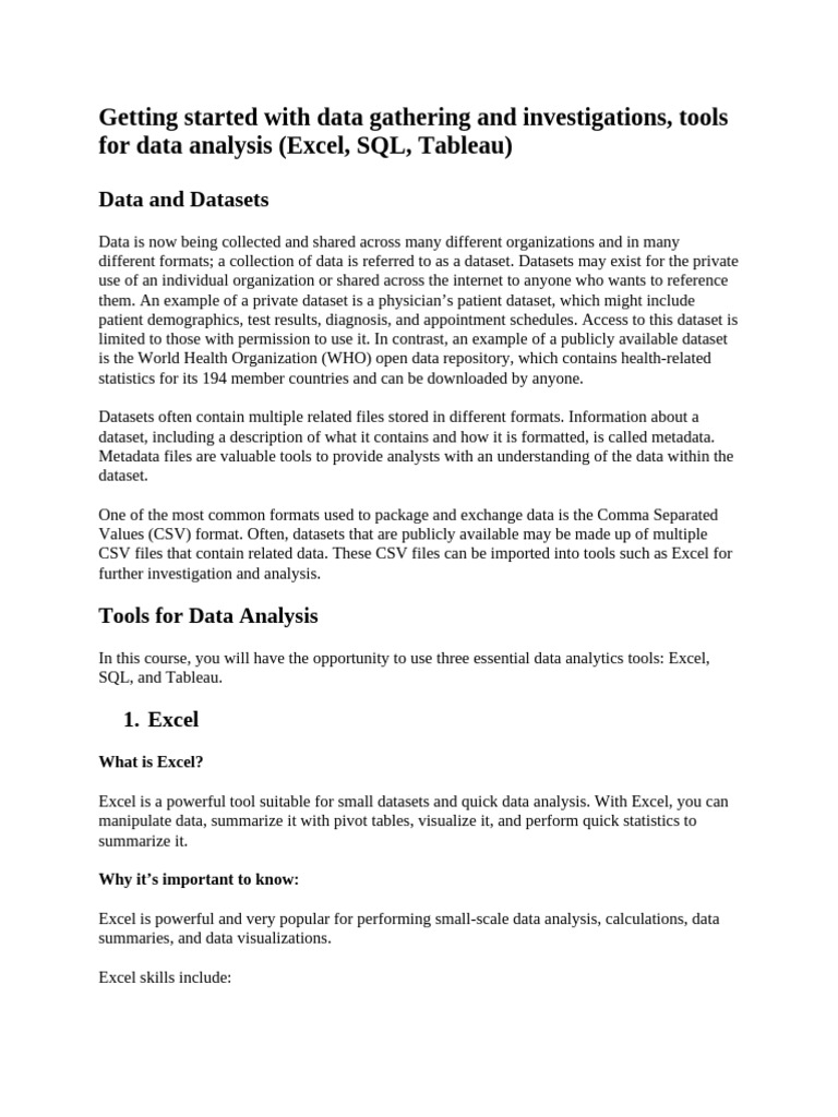 Getting Started With Data Gathering and Investigations | PDF | Data ...