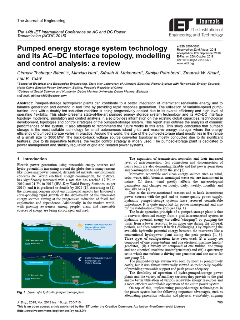 Pumped Energy Storage System Technology and Its AC | PDF | Power ...