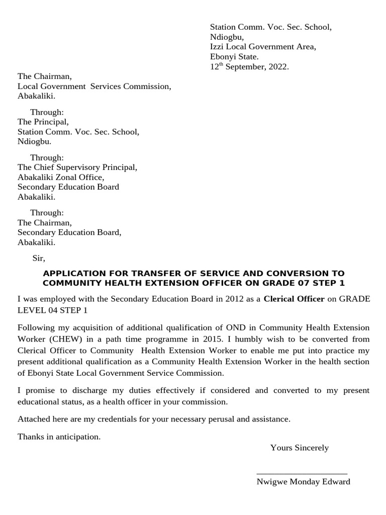 Monday Nwigwe Conversion Letter | PDF | Educational Stages | Qualifications