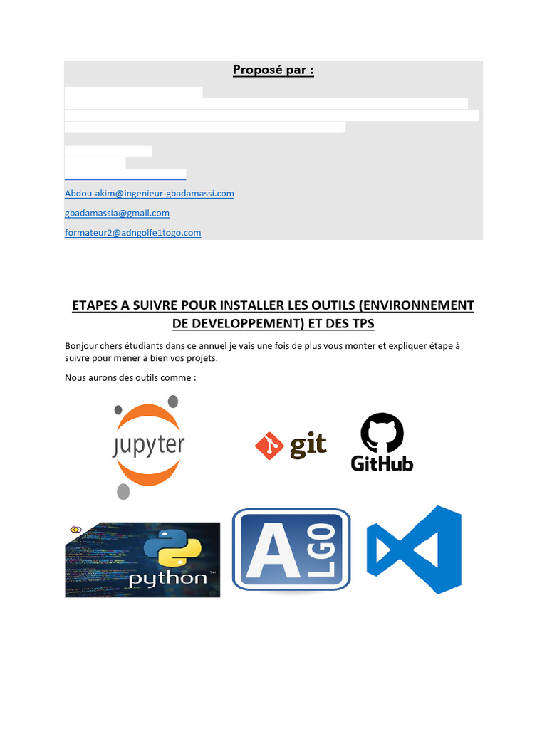 Installation Outils TP | PDF | Python (Langage de programmation ...