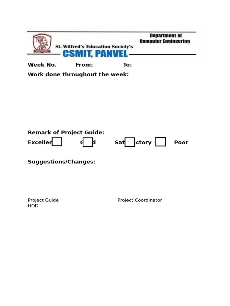 Week Report Format | PDF