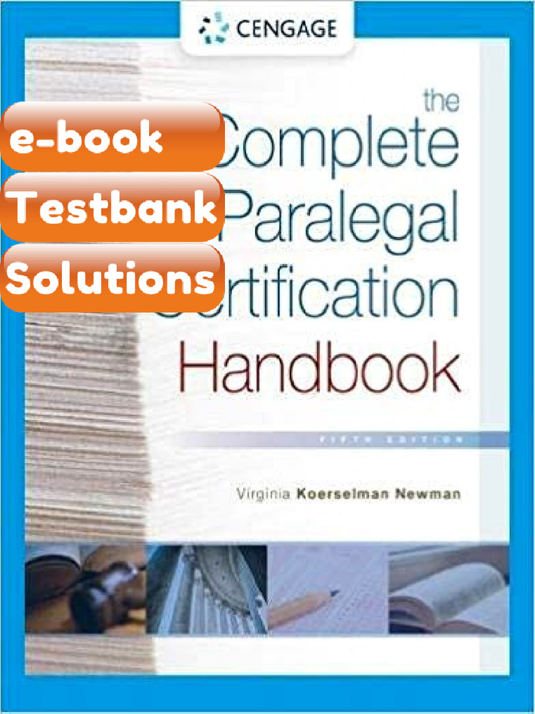Testbank - The Complete Paralegal Certification Handbook 5th Edition ...
