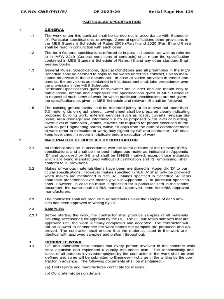 Particular Specifications | PDF | Concrete | Plywood