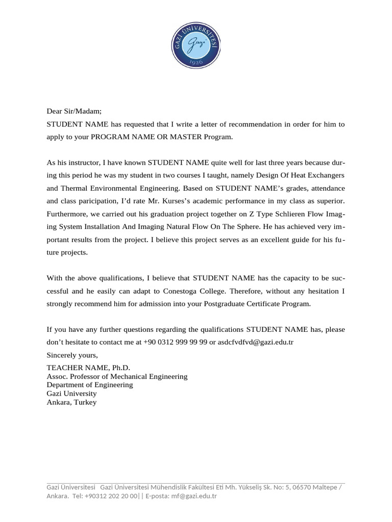 Ref Letter Example 3 | PDF