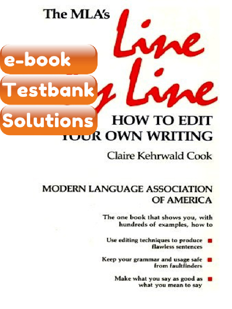 Testbank - Line by Line How To Edit Your Own Writing | PDF