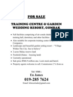For Sale: Training Centre & Garden Wedding Resort, Gombak