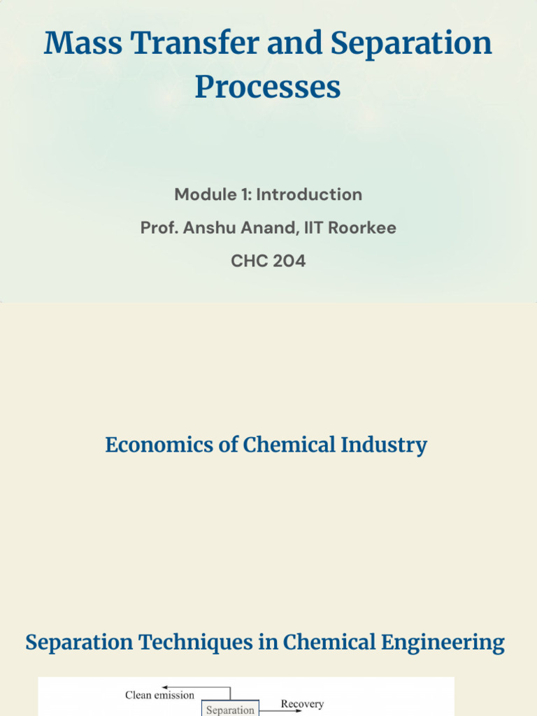 Module 1 - Introduction To Mass Transfer | PDF | Phase (Matter) | Liquids