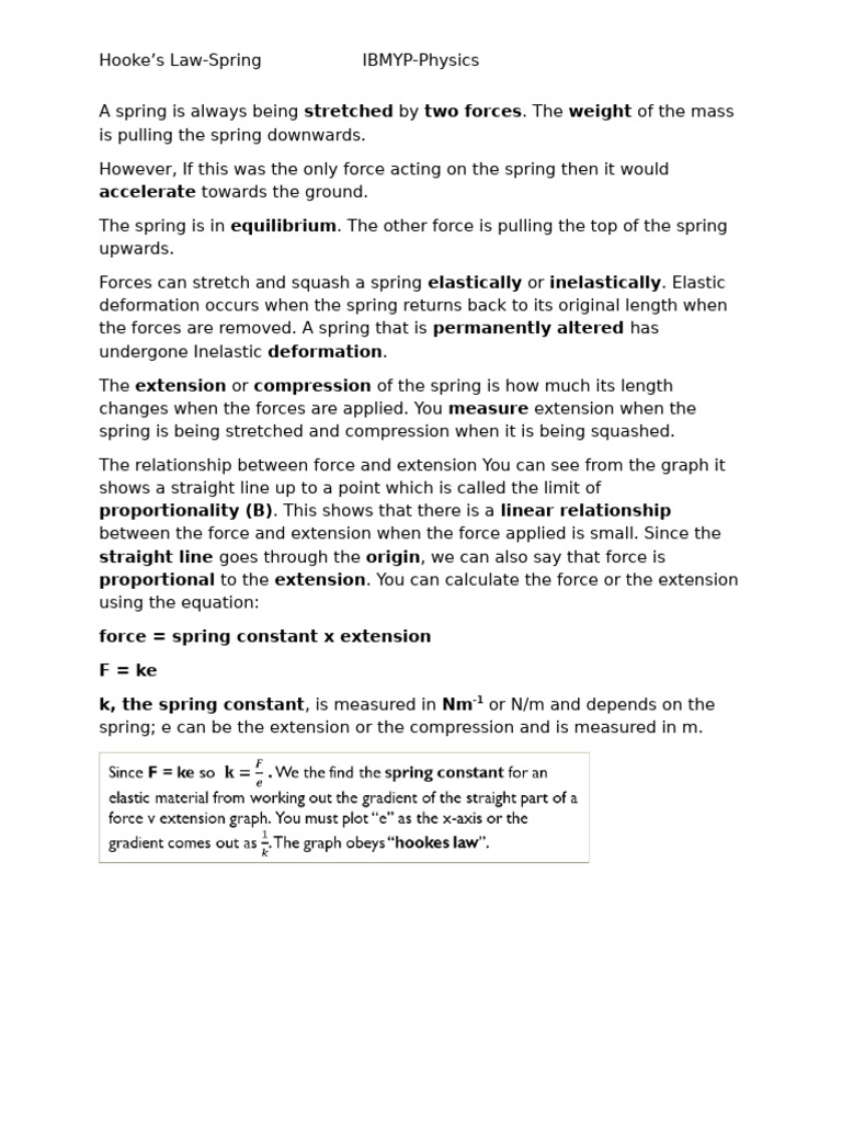 Hooke - S - Law-Notes 2 | PDF | Elasticity (Physics) | Force