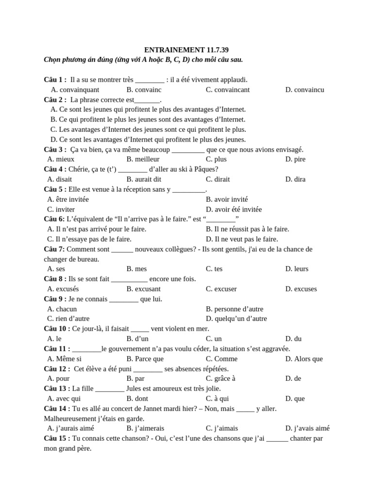 Entrainement 11.7.39 | PDF | Changement climatique | la pollution