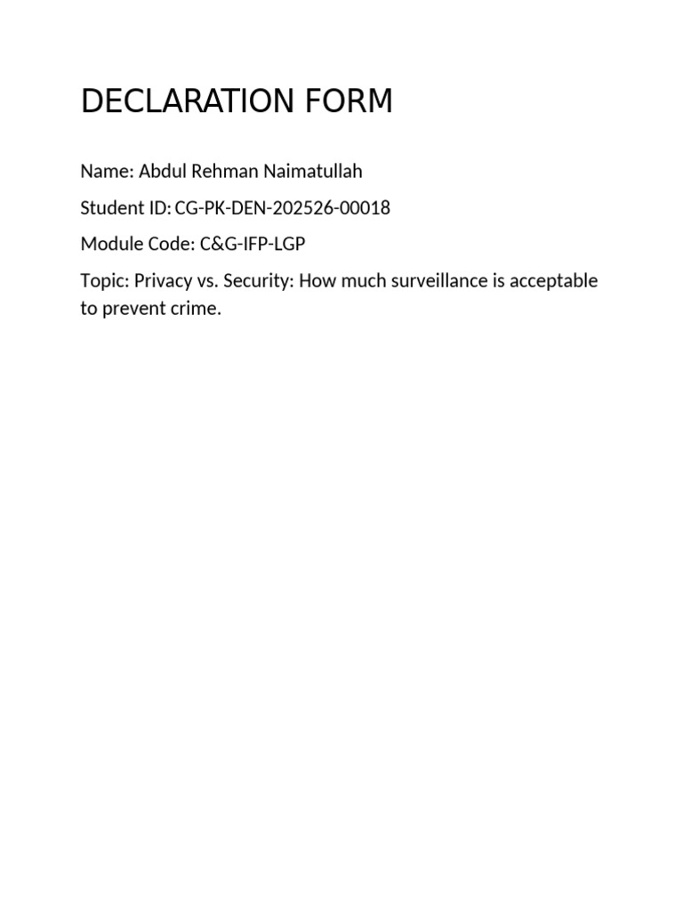 Declaration Form | PDF