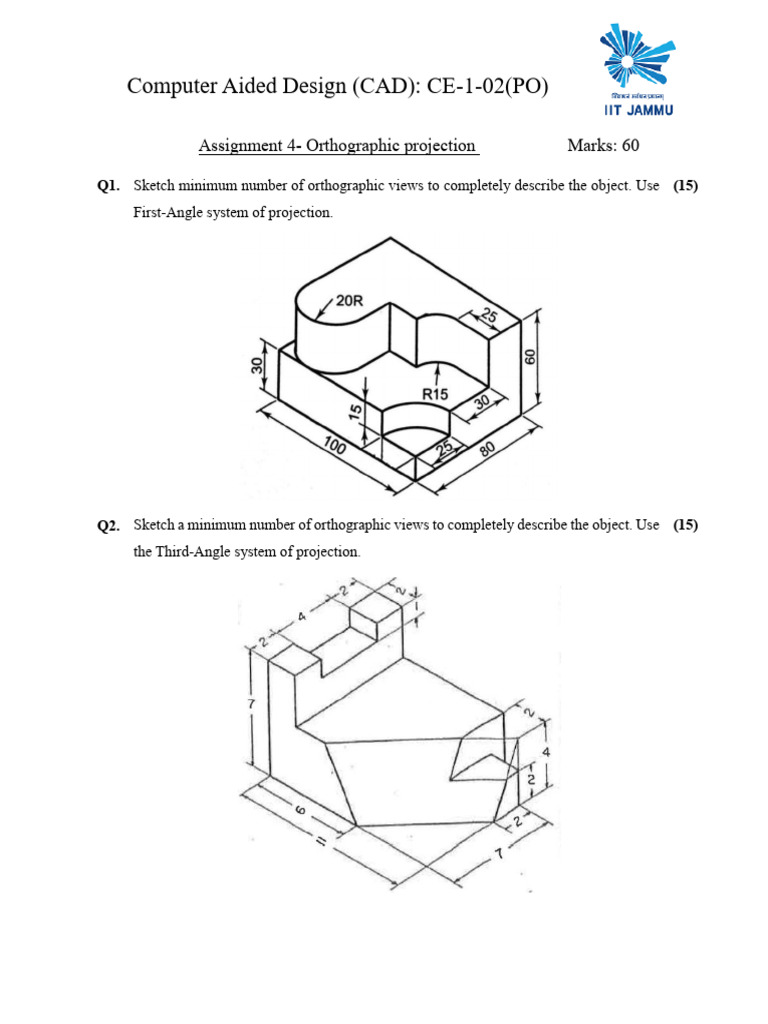 Assignment 4 Orthographic Projections | PDF