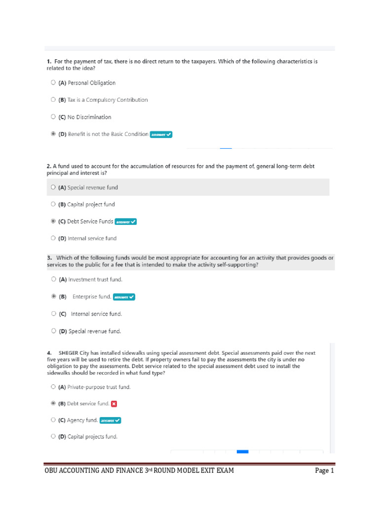 Obu Acfn 3rd Round Model Exit Exam | PDF