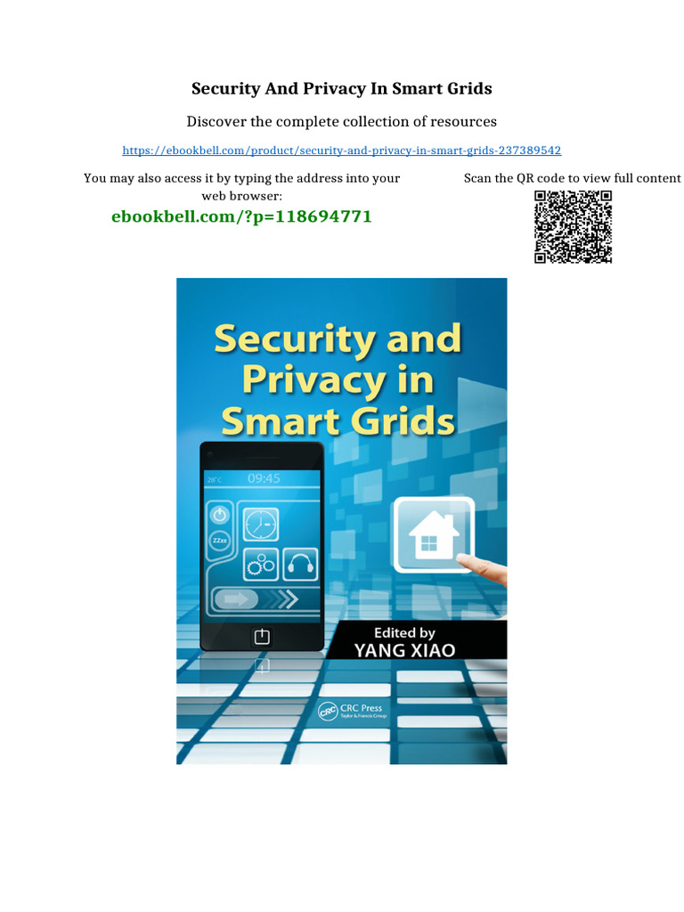 Security and Privacy in Smart Grids Newest Edition 2025 | PDF | Freedom ...