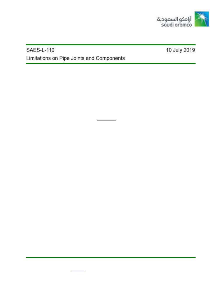 Saes L 110 | PDF | Pipe (Fluid Conveyance) | Welding