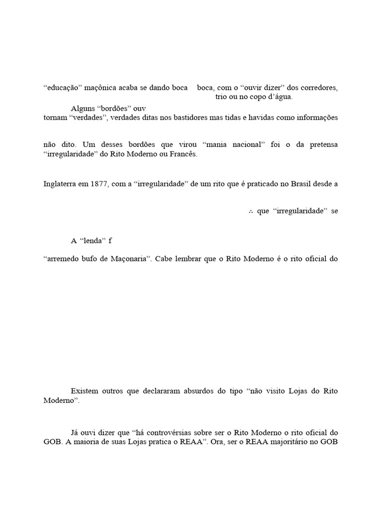 A Regularidade Do Rito Moderno No Brasil - Muniz | PDF | Loja Maçônica ...