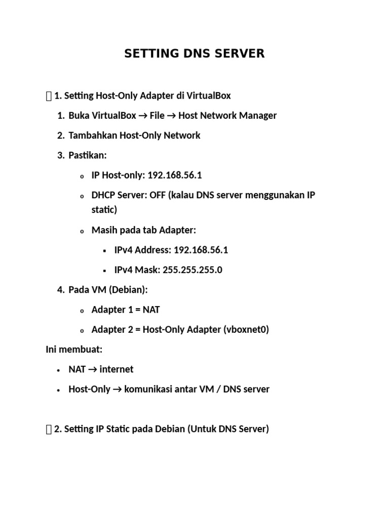 Setting DNS Server | PDF