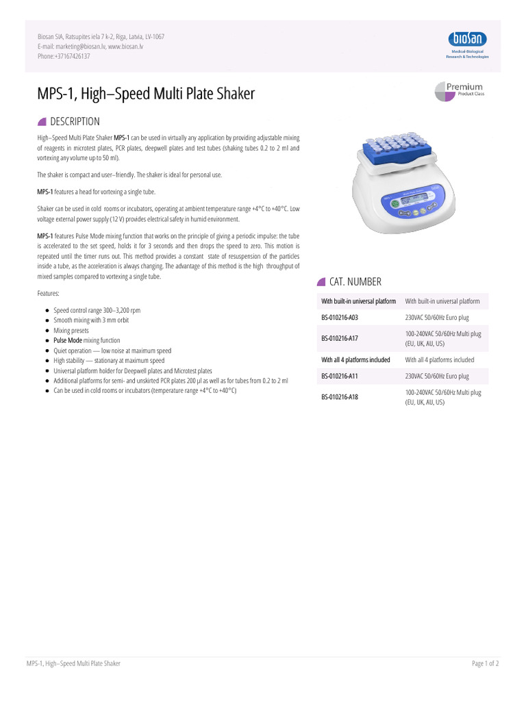 Hochgeschwindigkeits Mehrplatten Schüttler MPS-1