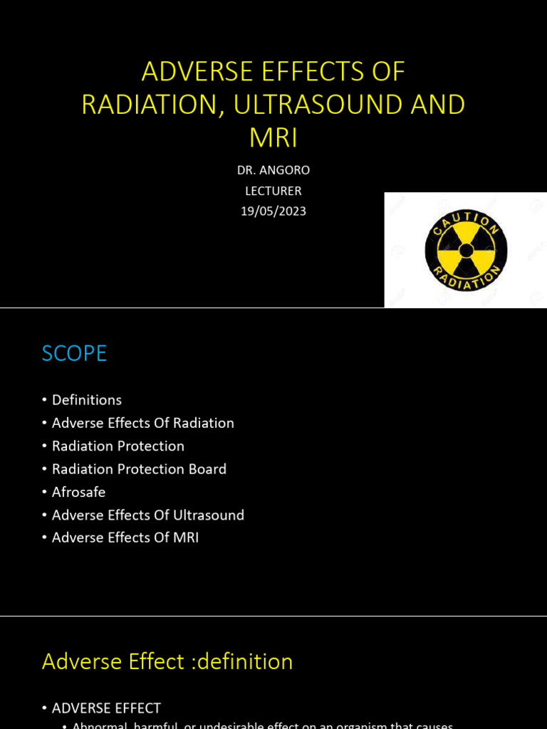 Adverse Effects of Radiation 2023 Sem 1 | PDF | Gamma Ray | Magnetic ...