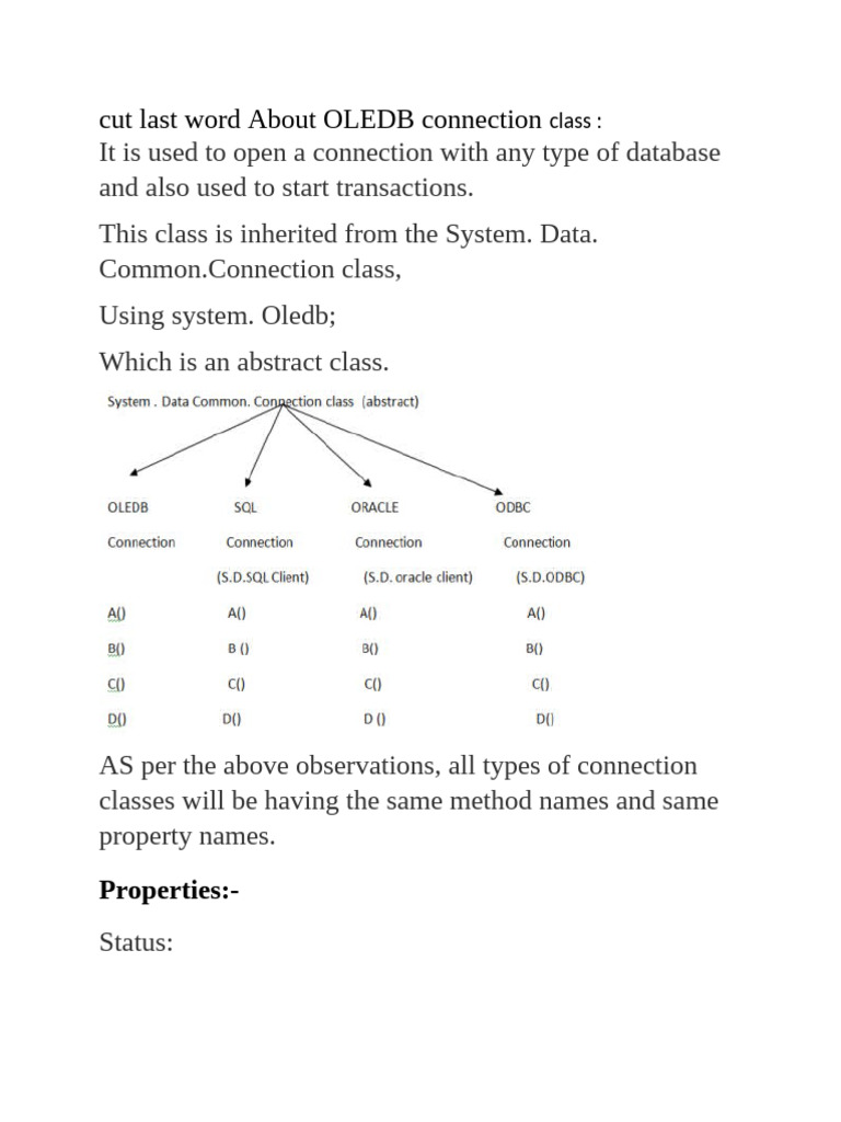 Cut Last Word About OLEDB Connection Class | PDF