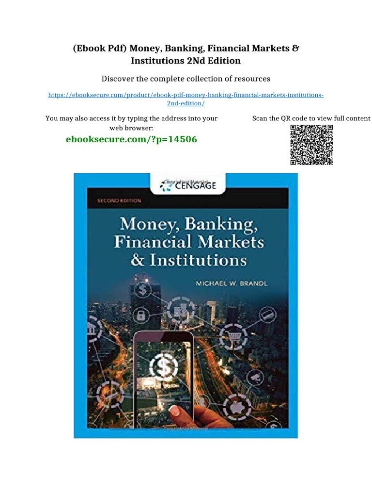 (eBook PDF) Money, Banking, Financial Markets & Institutions 2nd ...