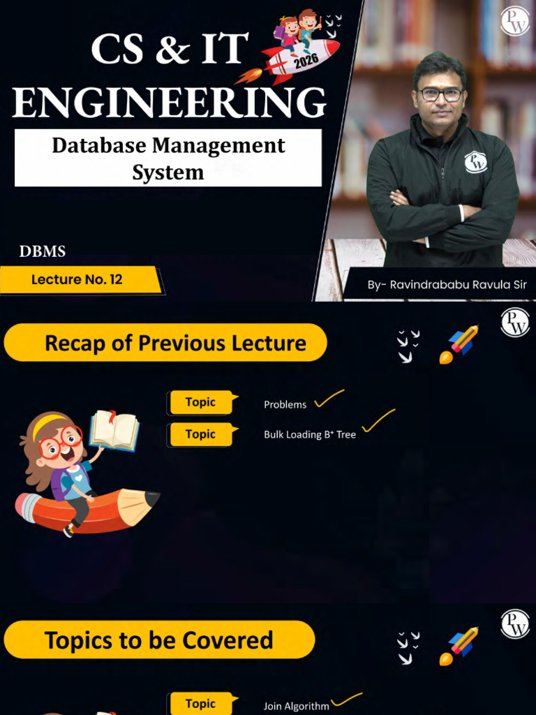DBMS 12 Class Notes | PDF