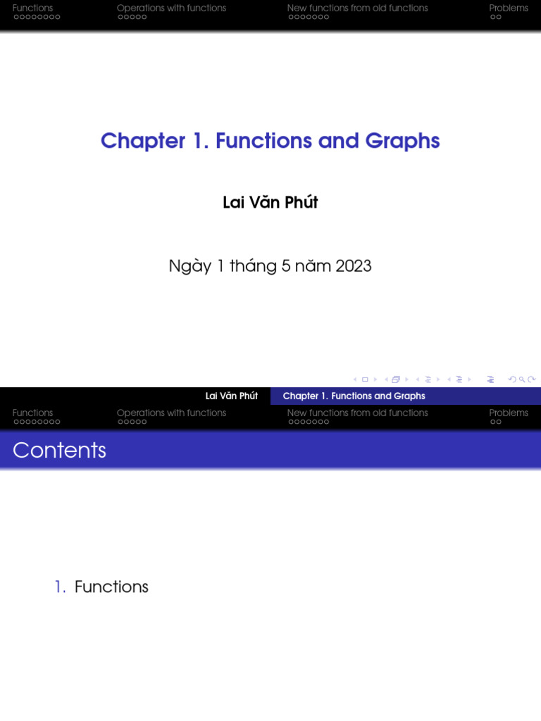 Chapter 1. Functions and Graphs | PDF | Domain Of A Function ...