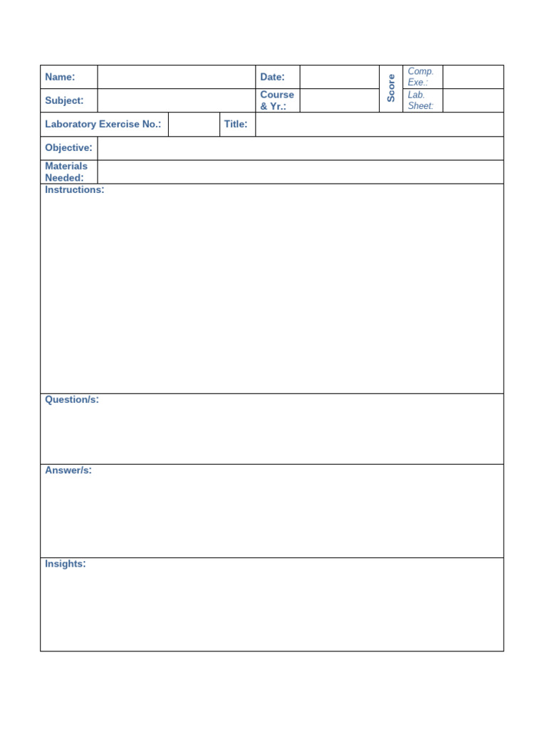 Laboratory Sheet | PDF