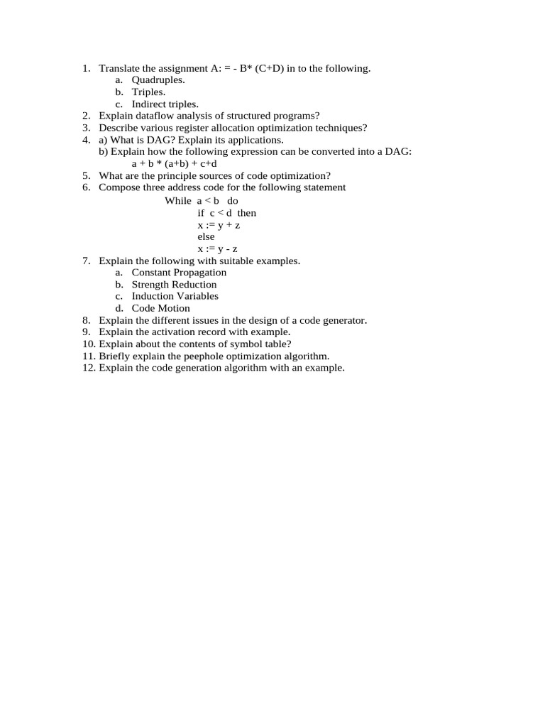 III BTech II SEM Assignment2 Imp Qs Mid II | PDF
