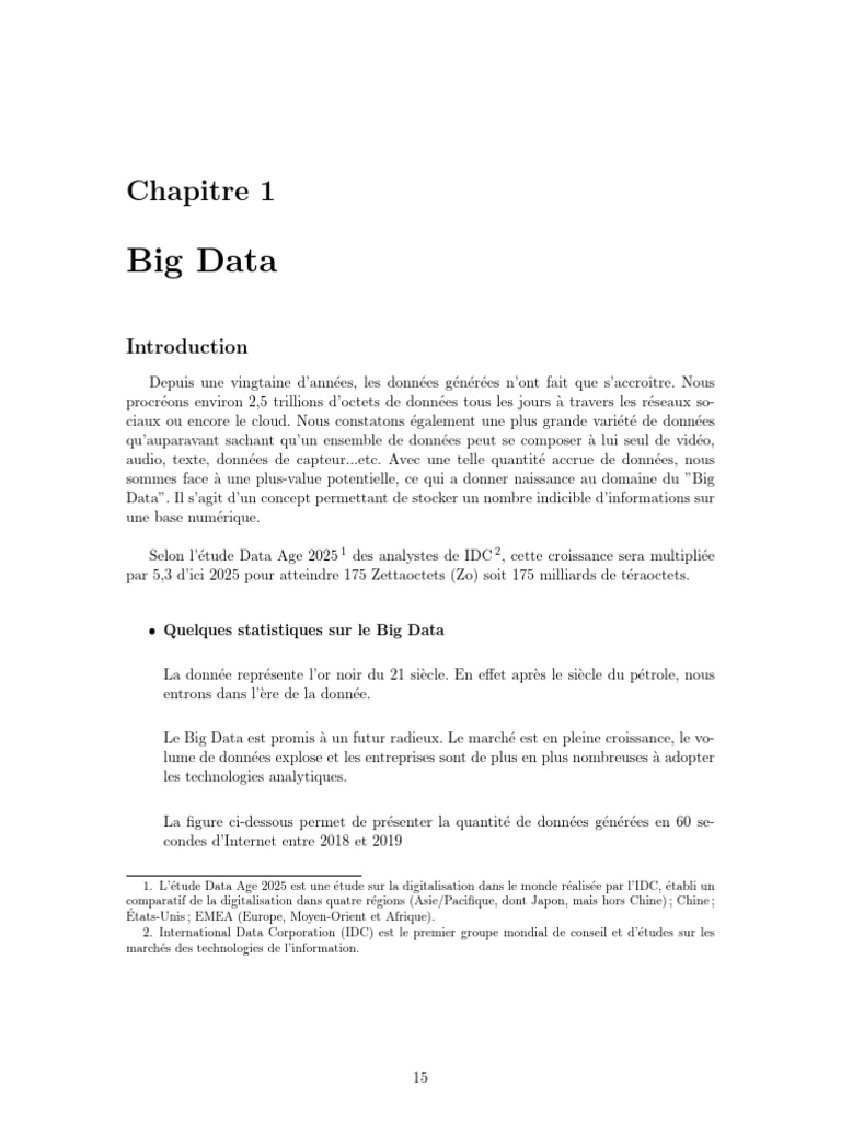 Chapitre 1 Big Data | PDF | Apache Hadoop | MapReduce