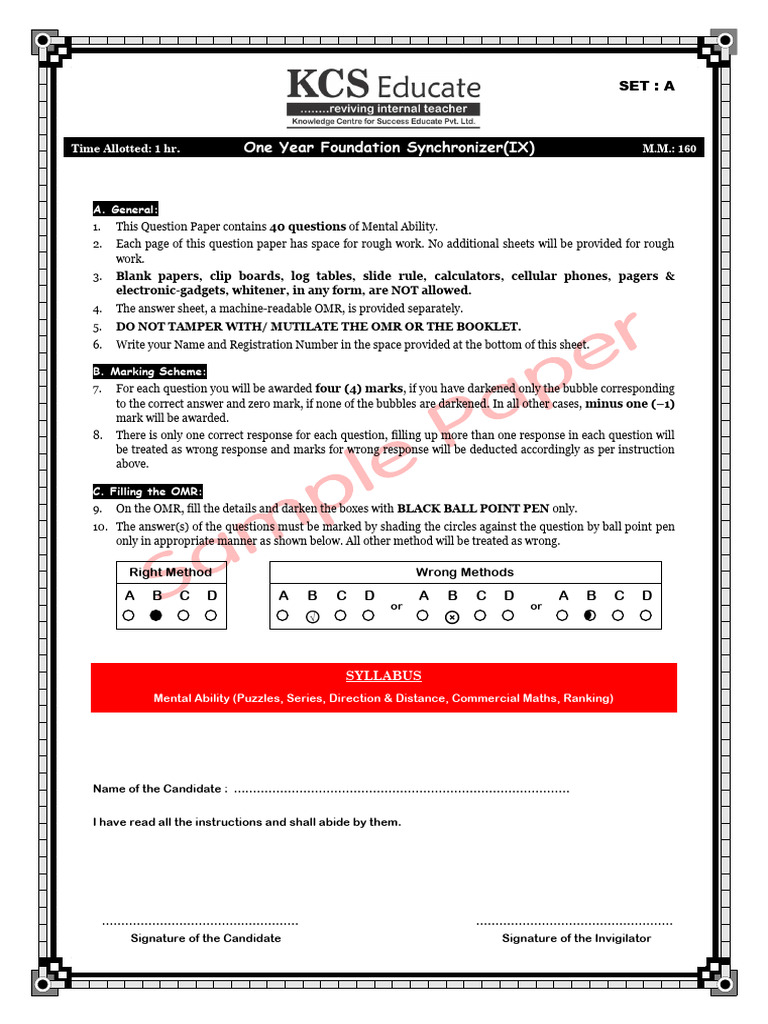 Kcs Sample Paper | PDF | Euclidean Geometry | Elementary Geometry