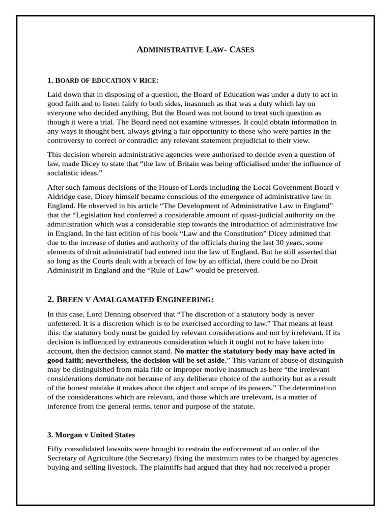 Administrative Law - Cases | PDF | Rule Of Law | Tribunal