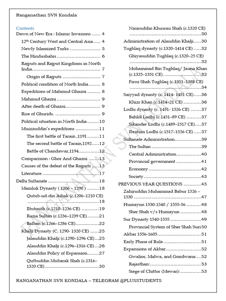 Medieval India - Delhi Sultanate and Mughals | PDF