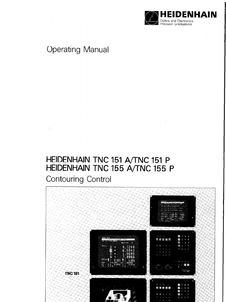 Heidenhain TNC 151 155 Operating Manual | PDF | Cartesian Coordinate ...