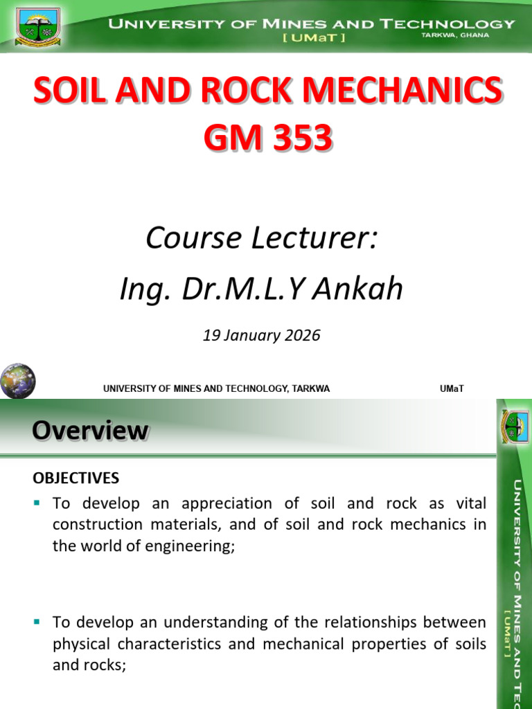 GM353 - Soil & Rock Mech - Lect. 1-8b - 2026 | PDF | Friction ...