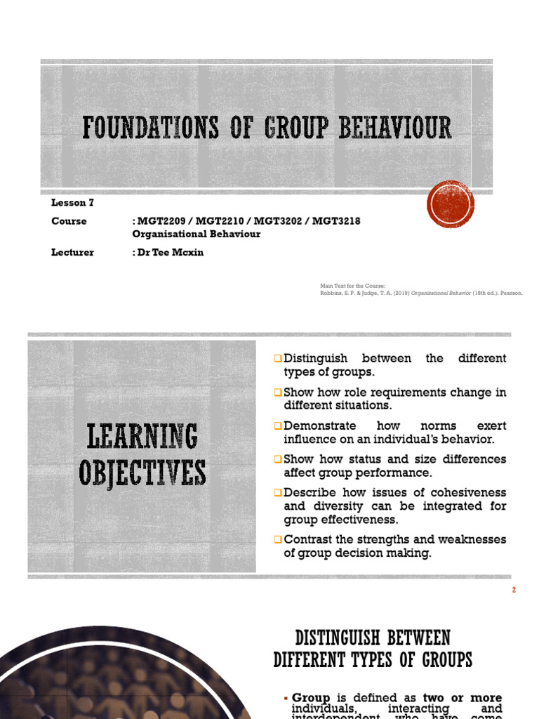 Foundations of Group Behaviour | PDF | Organizational Behavior | Social ...