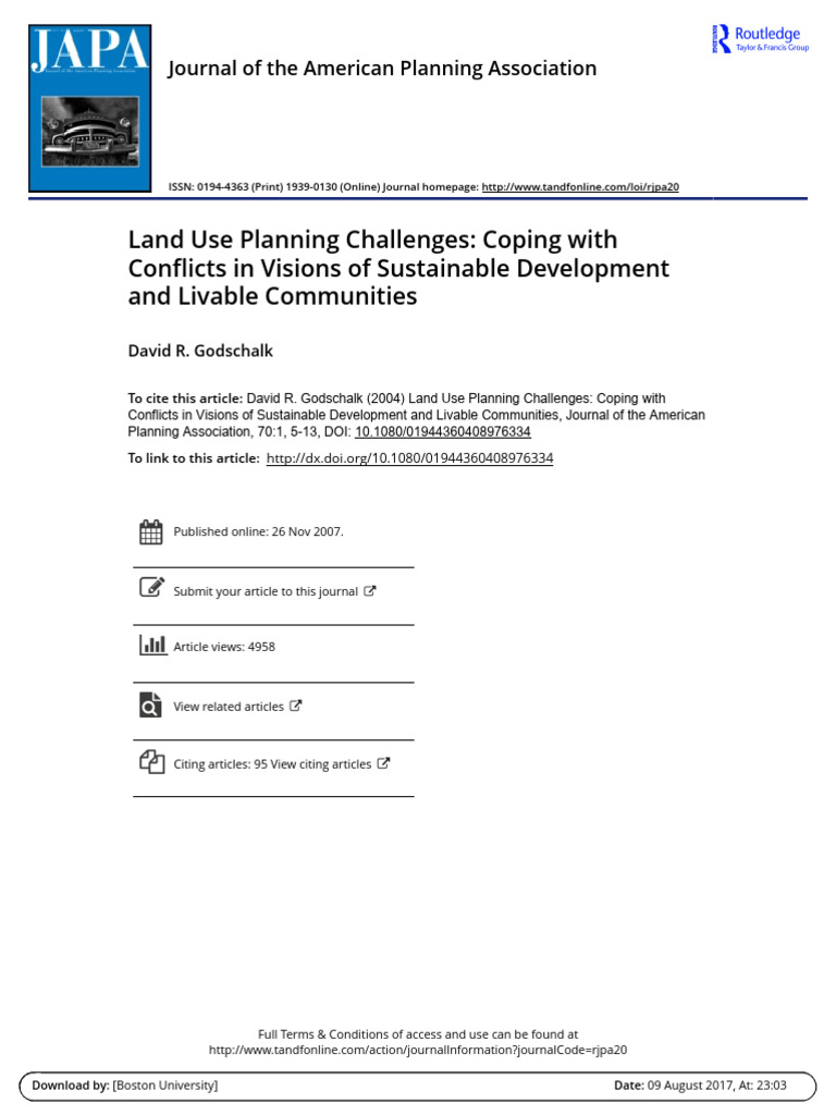 Land Use Planning Challenges, Sustainable Vs Liveable | PDF ...