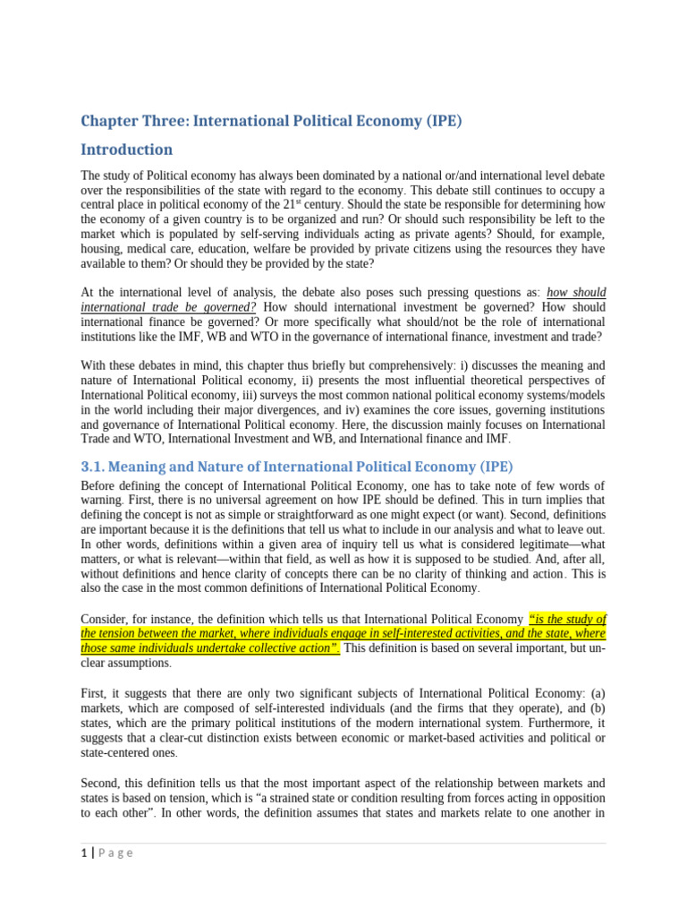 Chapter 3- International Political Economy Pp17 | PDF | Non Tariff ...