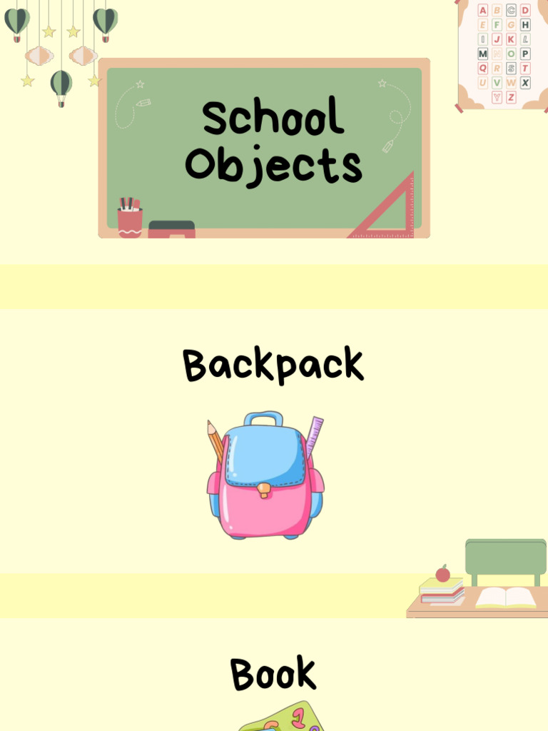 l.1 School Objects 1st Grade | PDF