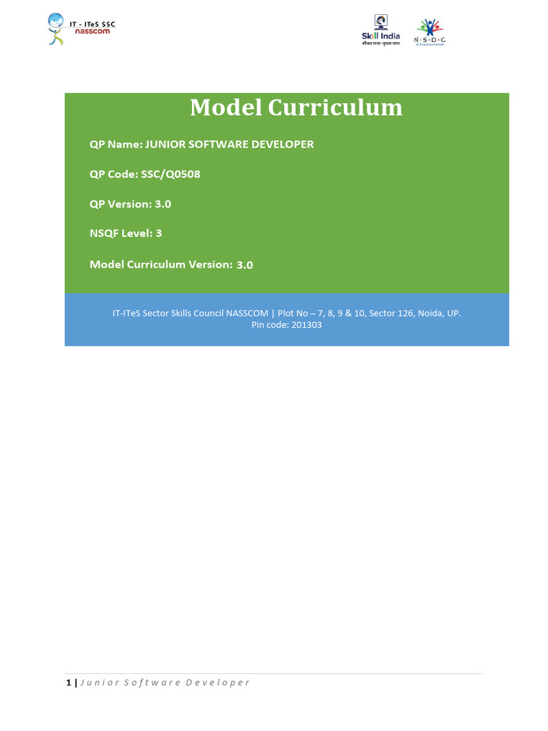 MC - SSCQ0508 Junior Software Developer - v3.0 | PDF | Software ...