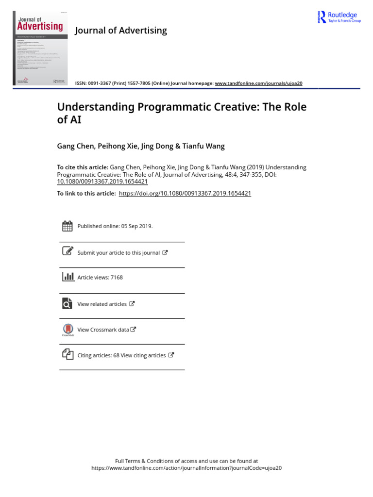 Chen Et Al. - 2019 - Understanding Programmatic Creative The Role of AI ...