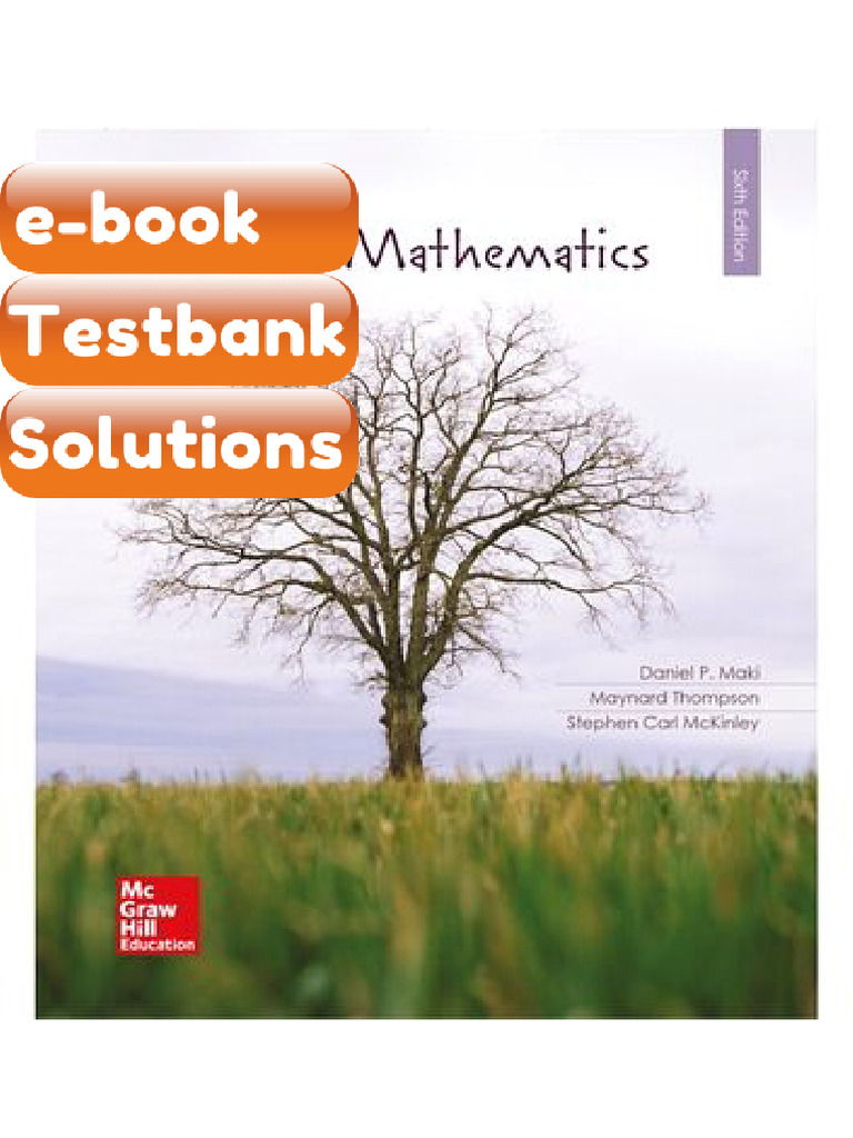 Finite Mathematics 6th Edition Daniel Maki Ebook & Testbank | PDF ...